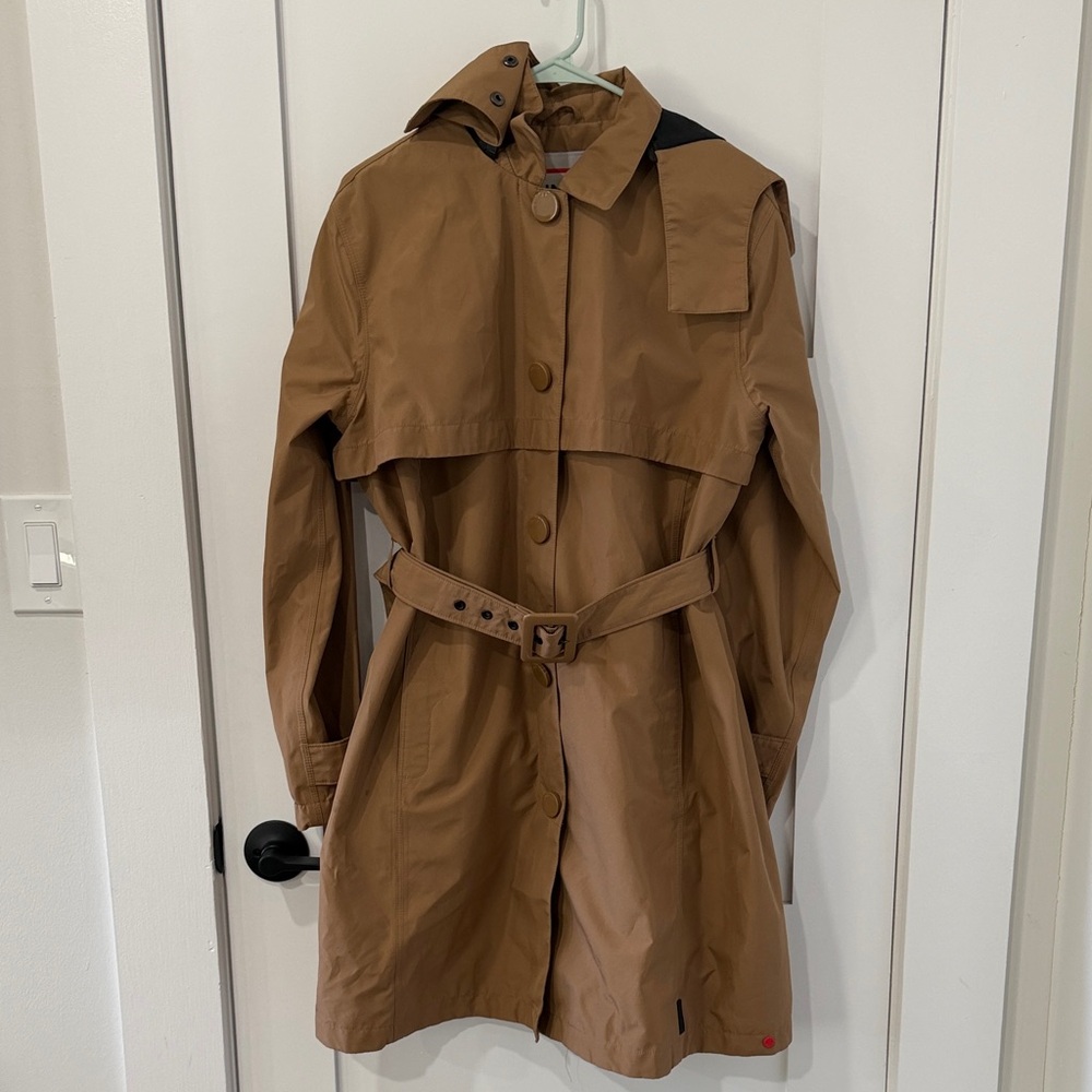 Hunter Tan Belted Trench Coat Rain Jacket medium